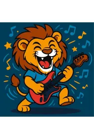 Malowanie po numerach - Lew z gitar� Kids 25x25cm Ideyka
