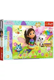 Puzzle 100 el. Glitter. Brokatowa Gabby - Koci Domek Gabi Trefl