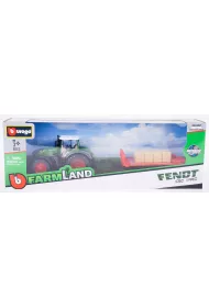 Bburago model tractor with trailer fendt 1050 with bale 10cm