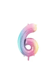 PartyDeco Balon foliowy 6 pastelowy t�czowy 86cm