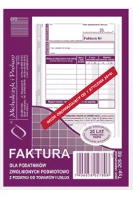 Michalczyk i Prokop Druk Faktura Zwolnienie z podatku VAT A6