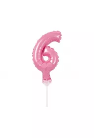 Godan Balon foliowy na patyczku BC-5RO6 Cyfra 6