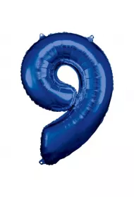 Amscan Balon foliowy cyfra 9 niebieska 60x86cm