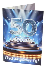 Nero Karnet A B6 50 urodziny niebieskie RU-005