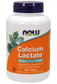 Now Foods Calcium Lactate - Mleczan Wapnia Suplement diety 250 tab.