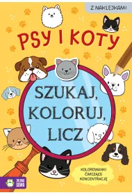 Szukaj, koloruj i licz. Psy i koty
