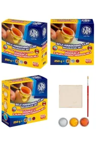 Glina bia�a samoutwardzalna Astra 250g z farbami + p�dzelek