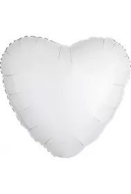 Amscan Balon foliowy metalik bia�y serce 43cm