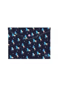 Koperta A4 na zatrzask Coolpack blue unicorn