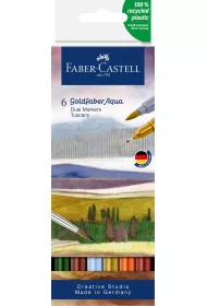 Faber-Castell Pisak akwarelowy goldfaber aqua dwustronny zestaw tuscany 6 szt.