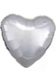 Amscan Balon foliowy metalik srebrny serce luzem 43cm