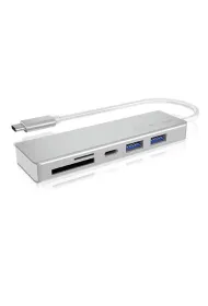 IcyBox HUB USB 3.0 typu C z 3 portami USB i czytnikiem  kart pamici IB-HUB1413-CR