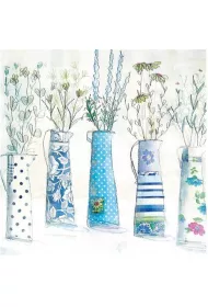 Museums & Galleries Karnet kwadrat z kopert� Five Vases in Blues