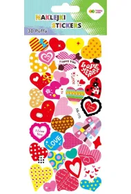 Happy Color Naklejki 3D PUFFY-Love Hearts 9.5x22 cm