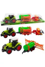 Traktor farmerski cysterna + zagrabiarka LeanToys