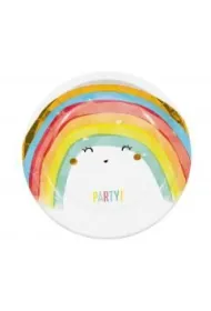 Godan Talerzyki papierowe Rainbow Party 23cm 8 szt.