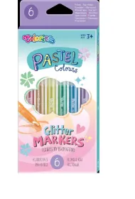 Patio Flamastry brokatowe Pastel 6 szt.