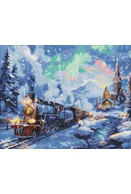 Ideyka Diamentowa mozaika - �wi�teczny poci�g 40x50cm