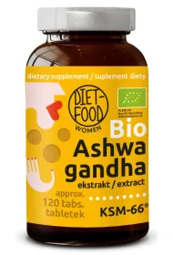 Diet-Food Ashwagandha ekstrakt (300 mg) Suplement diety 120 tab. bio