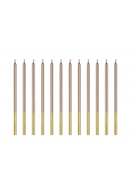 PartyDeco �wieczki urodzinowe r�owe z�oto 14cm