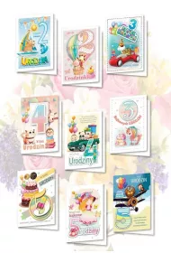 Top Graphic Karnet B6 z naklejkami holog. Urodziny MIX 10 szt.