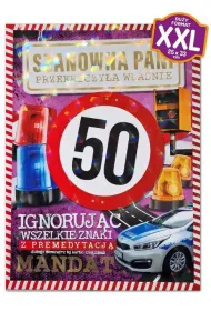 Yeku Karnet Premium Mandat 50 urodziny damskie (24x33cm)