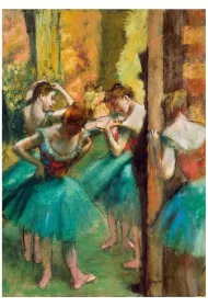 Puzzle 1000 el. R�owa i zielona tancerka, Degas Bluebird Puzzle