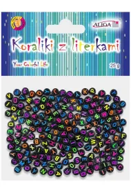 Aliga Koraliki plastikowe z literkami 7 x 4mm PJA-0323 25 g