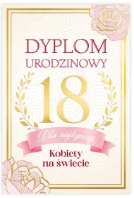 Karnet B6 18 Urodziny damskie, dyplom dla najfajniejszej kobiety na �wiecie