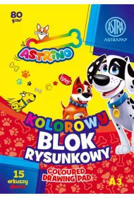 Blok rysunkowy kolorowy barwiony w masie A3 80g 15ark. ASTRAPAP "Astrino" p10