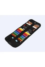 Koh-I-Noor Zestaw artystyczny w zawijanym czarnym etui 8891/5 + kredki