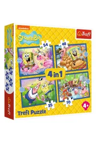 Puzzle 4w1 - Podwodne �ycie SpongeBoba (35+48+54+70 el.) Trefl