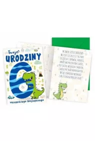 Kukartka Karnet B6 Urodziny 6 Dinozaur
