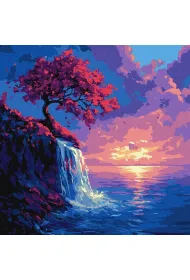 Ideyka Malowanie po numerach - Sakura w strumieniu 40x40cm