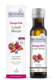 Bio Planete Omega pink - mieszanka z olejem lnianym (malina, cynamon, kurkuma) 100 ml Bio