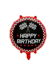 Balon foliowy okr�g�y Racing Happy Birthday 18cali