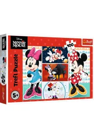 Puzzle 100 el. Zabawna Minnie Trefl