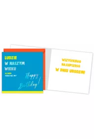 Kukartka Karnet kwadrat Urodziny - ludzie w naszym wieku QR-007