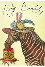 Madame Treacle Karnet B6 z kopert� Urodziny Zebra w kapeluszu