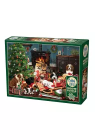 Puzzle 1000 witeczne szczenita G3 Cobble Hill