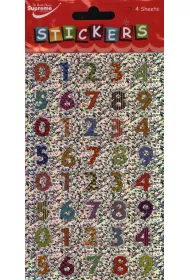 3Z Naklejka holograficzna Sparkle Numbers 4 arkusze