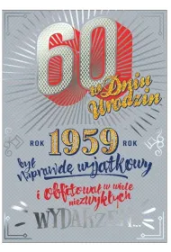 Kukartka Karnet B6 60-te urodziny - z�ote lata