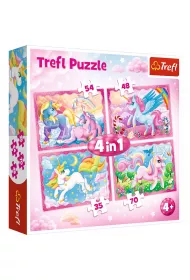 Puzzle 4w1 Magiczny �wiat jednoro�c�w Trefl