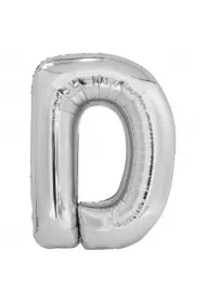 Amscan Balon foliowy litera D srebrna 62x86cm