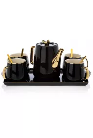 HowHomely Serwis kawowy Noah Black Gold
