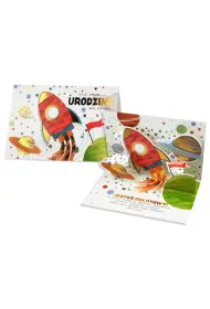 Pan Dragon Karnet B6 HM-200 Urodziny dzieci�ce, rakieta, przestrzenny HM-200-2673