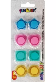 Hasta Magnesy mix kszta�t�w 28mm 8 szt. 4 kolory Fun&Joy