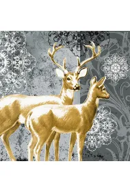 Serwetki Lunch Golden stags 33x33 cm