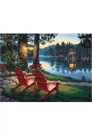 Norimpex Diamentowa mozaika - �aweczka nad jeziorem 1007110 30x40cm