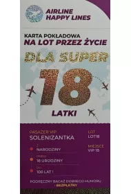 Yeku Karnet karta pok�adowa 18 urodziny damskie